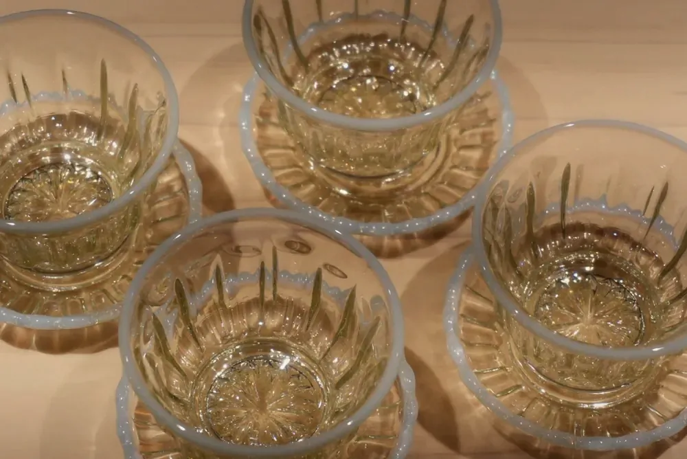 銀座 鼓空の硝子の酒器